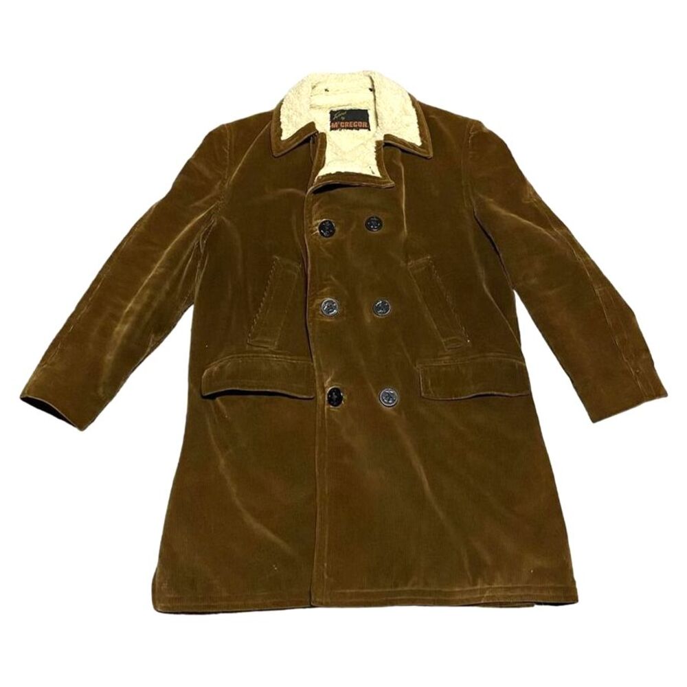 70s McGregor Sherpa Lined Corduroy Heavy Winter Jacket Coat Men's Sz L Vintage